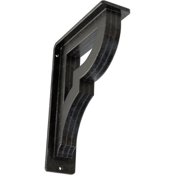 Ekena Millwork Bradford Wrought Iron Bracket, (Triple center brace), Antiqued Silver 2"W x 5 1/2"D x 8"H BKTM02X05X08TBRASV - main